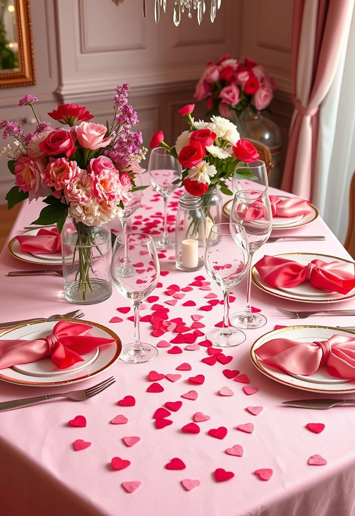 21 Fun Galentine's Party Decor Ideas That Will Make Your Friends Swoon! - 3. Pink and Red Table Setting