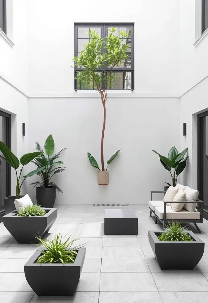 21 Courtyard Garden Ideas That Will Transform Your Small Space into a Lush Paradise! - 19. Modern Minimalism: Clean Lines