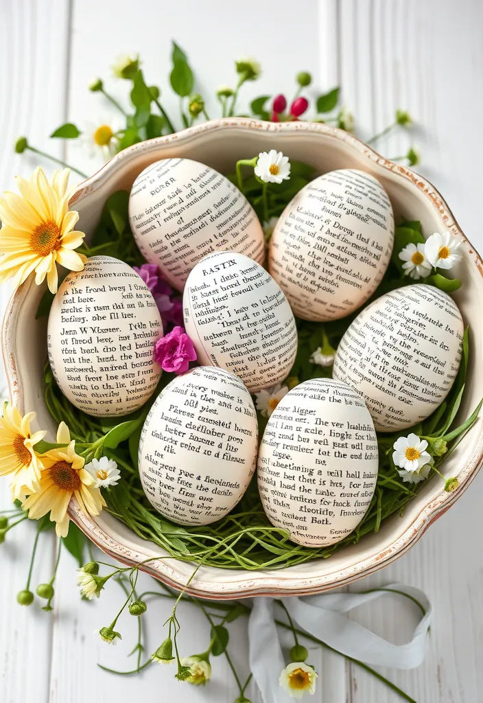 21 DIY Easter Decorations That'll Make Your Home Look Spring-Ready (You Won't Believe #8!) - 7. Vintage Book Page Eggs