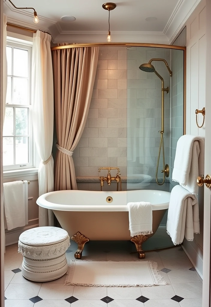 19 Luxury Bathroom Remodel Shower Ideas That Will Make You Feel Like Royalty! - 2. Vintage Chic with Clawfoot Tub