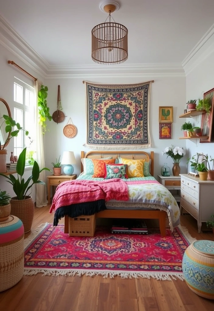 21 Shabby Chic Bedrooms That'll Make You Swoon Over Their Vintage Charm! - 9. Bohemian Blend