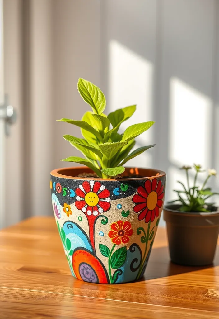 21 DIY Valentine's Gifts for Your Boyfriend That Will Make His Heart Melt! - 19. Hand-Painted Plant Pot