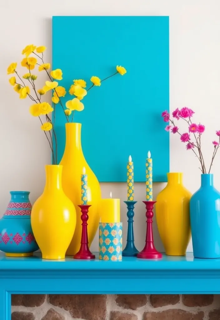 21 Spring Mantel Decorating Ideas That’ll Freshen Up Your Home (You Won't Believe #14!) - 8. Bright Color Accents