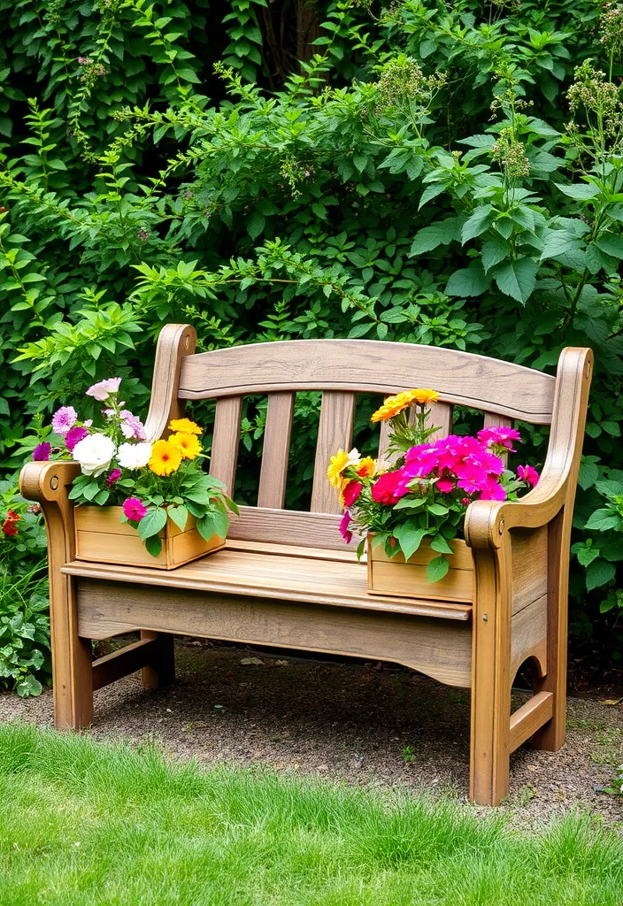 21 Small Garden Ideas to Transform Your Outdoor Space (You Won't Believe #15!) - 17. Garden Bench Planter