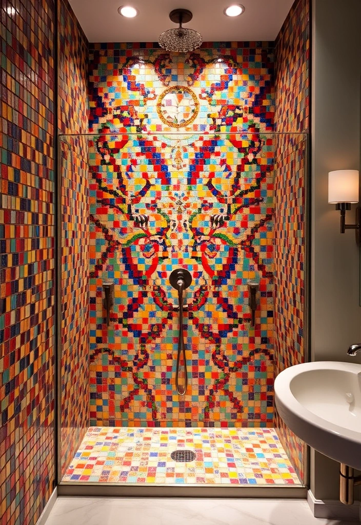 19 Luxury Bathroom Remodel Shower Ideas That Will Make You Feel Like Royalty! - 6. Mosaic Tile Masterpiece