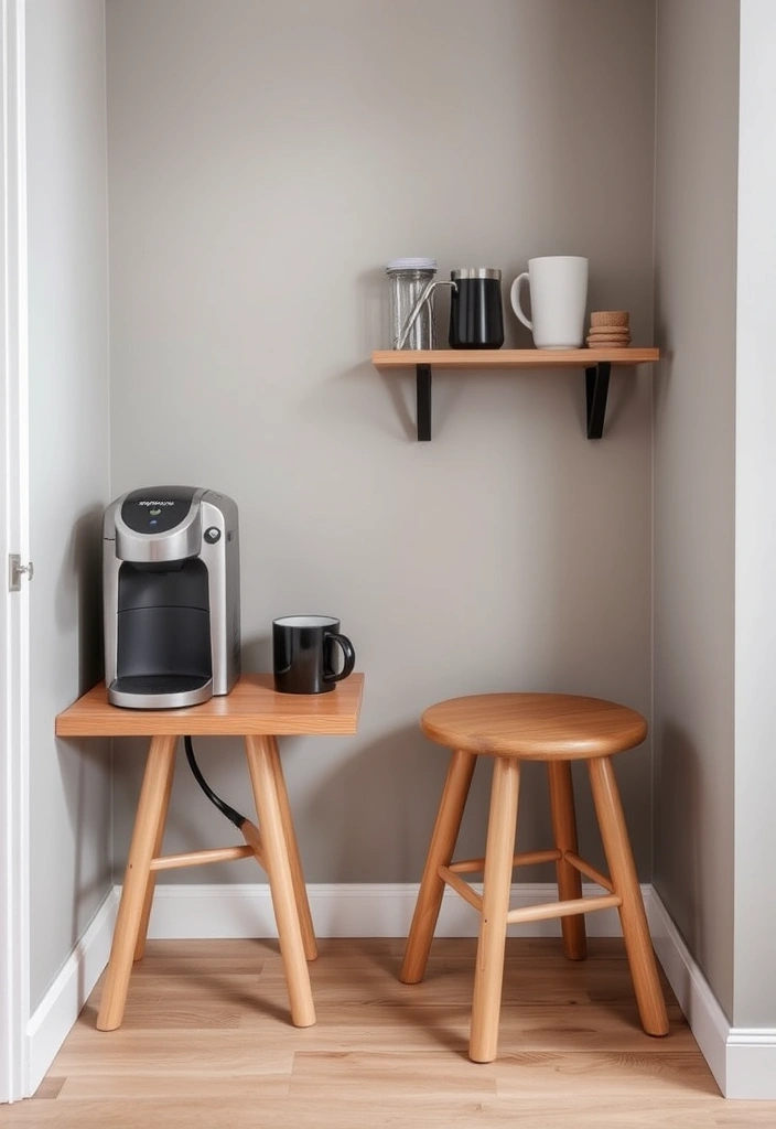 21 Cozy Kitchen Decor Ideas That'll Make You Want to Cook All Day! - 21. Cozy Corner Coffee Station