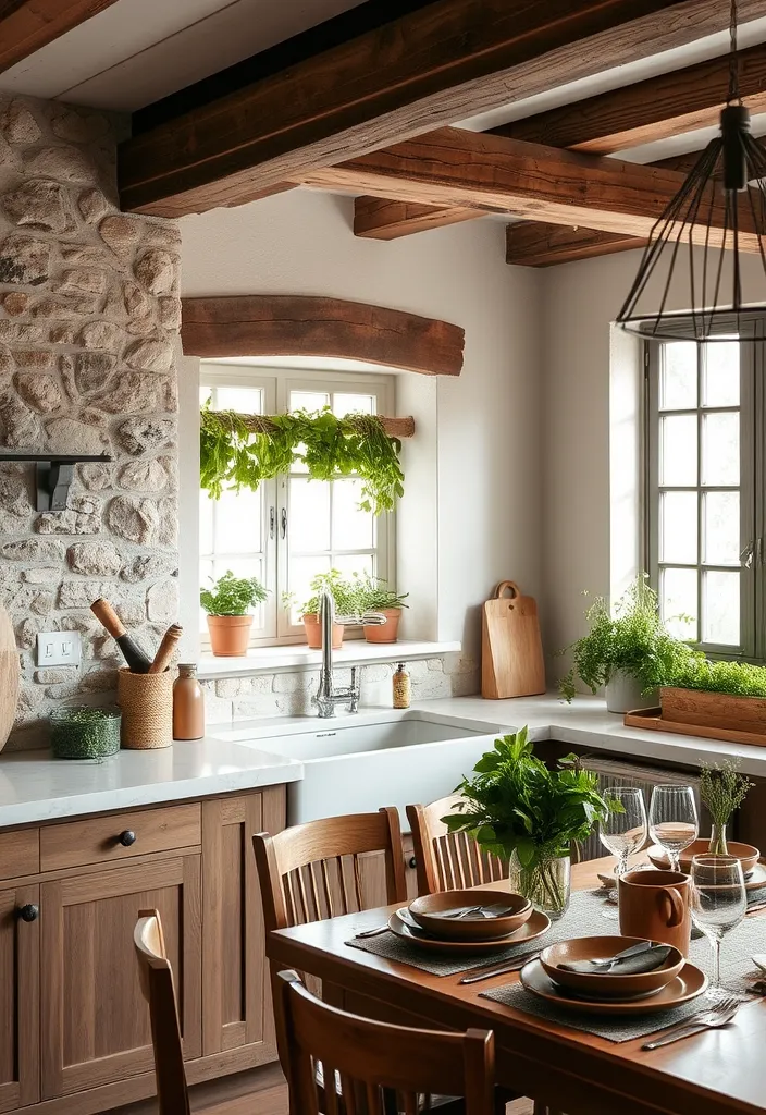 21 Vintage Farmhouse Kitchen Ideas That'll Make You Want to Cook in Style! - 9. Natural Elements