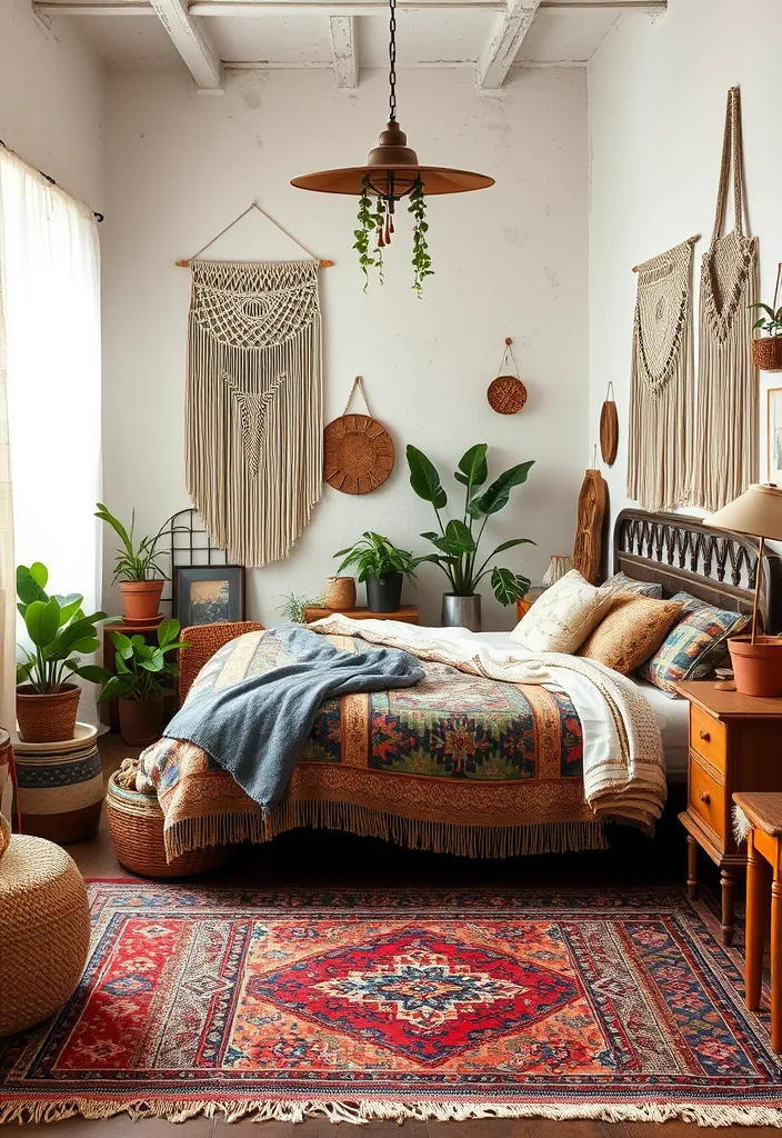 21 Unique Bedroom Designs That Bring Vintage Charm to Life (Don't Miss #3!) - 6. Bohemian Vintage Fusion