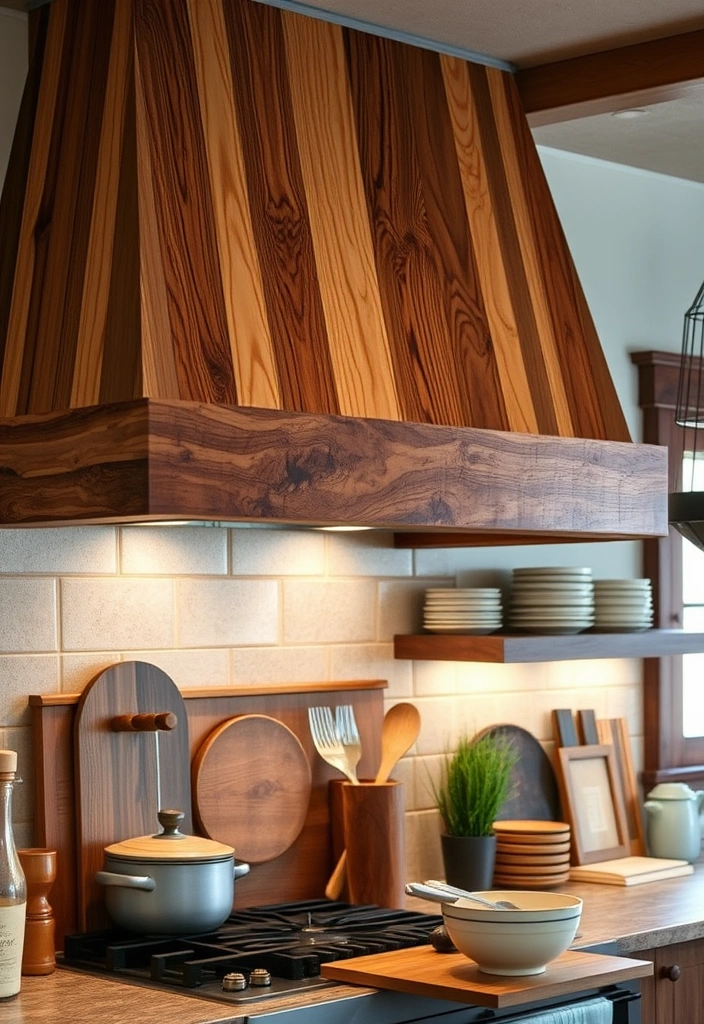 21 Rustic Kitchen Hood Designs to Give Your Home a Cozy Vibe (You'll Love #11!) - 7. Custom-Made Wooden Hood