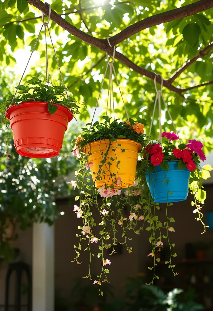 21 Decorative Garden Planters That Will Make Your Neighbors Jealous (Check Out #12!) - 6. Colorful Hanging Planters