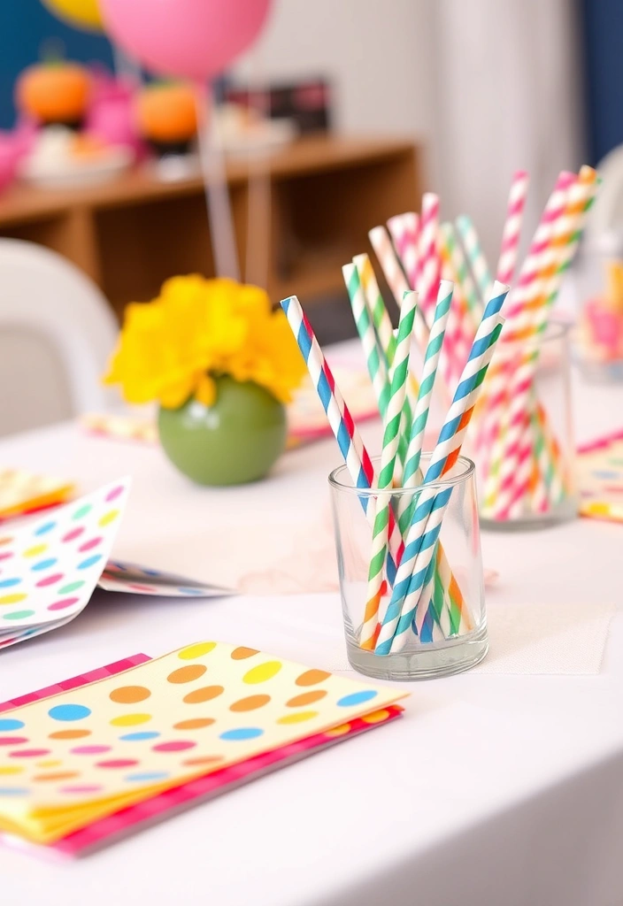 21 Fun Galentine's Party Decor Ideas That Will Make Your Friends Swoon! - 18. Themed Napkins and Straws