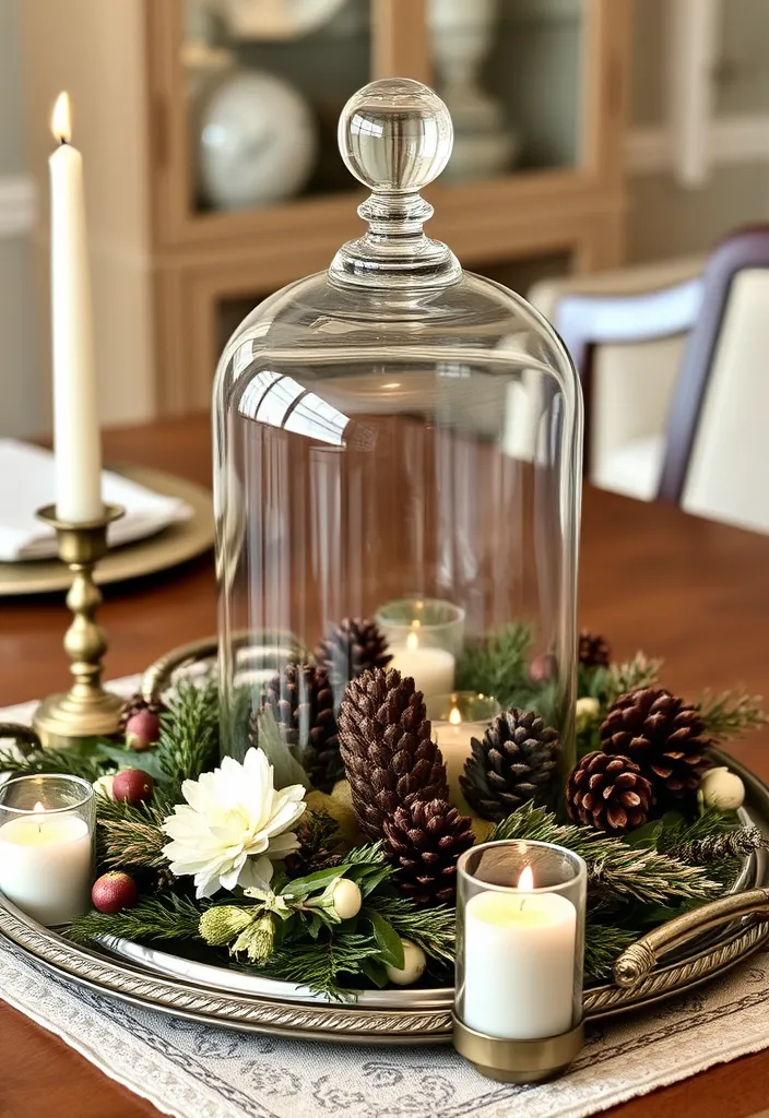 21 Stunning Kitchen Table Centerpiece Ideas You Can DIY for Any Season! (Wait Until You See #14!) - 13. Elegant Glass Cloche Display