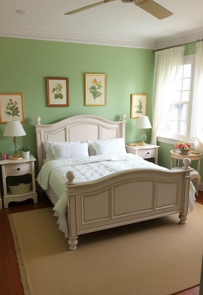 21 Shabby Chic Bedrooms That'll Make You Swoon Over Their Vintage Charm! - 1. Pastel Paradise