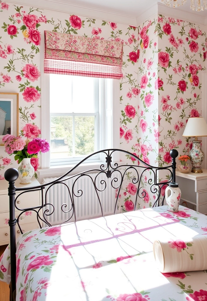 21 Shabby Chic Bedrooms That'll Make You Swoon Over Their Vintage Charm! - 3. Floral Fantasy