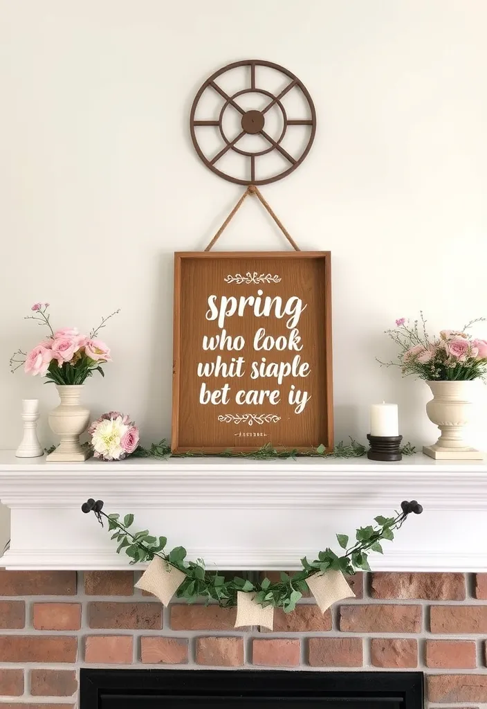 21 Spring Mantel Decorating Ideas That’ll Freshen Up Your Home (You Won't Believe #14!) - 12. Seasonal Signage