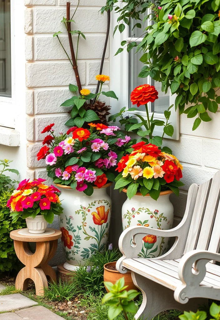 21 Decorative Garden Planters That Will Make Your Neighbors Jealous (Check Out #12!) - 4. Vintage Inspired Ceramic Planters