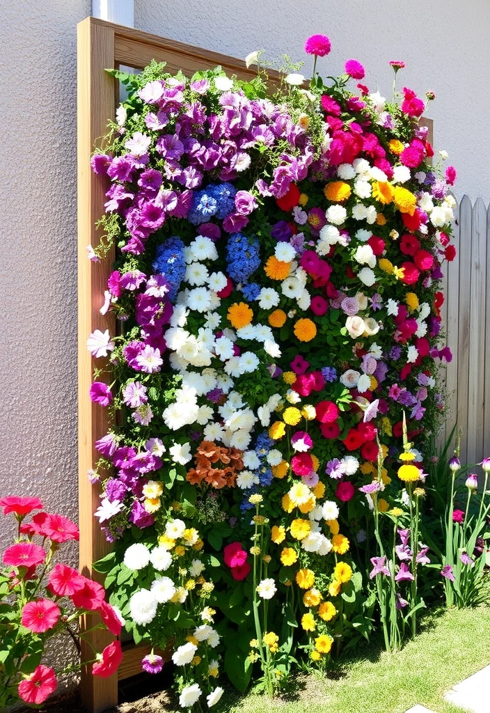 21 DIY Cut Flower Garden Layouts You Can Create This Weekend (#6 Will Surprise You!) - 3. The Vertical Garden Wonderland