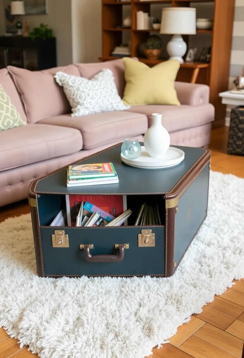 21 Thrift Flip Decor Ideas That Will Transform Your Home on a Budget! - 2. Vintage Suitcase Coffee Table